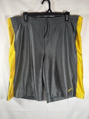 Nike Gray and Yellow Athletic Shorts